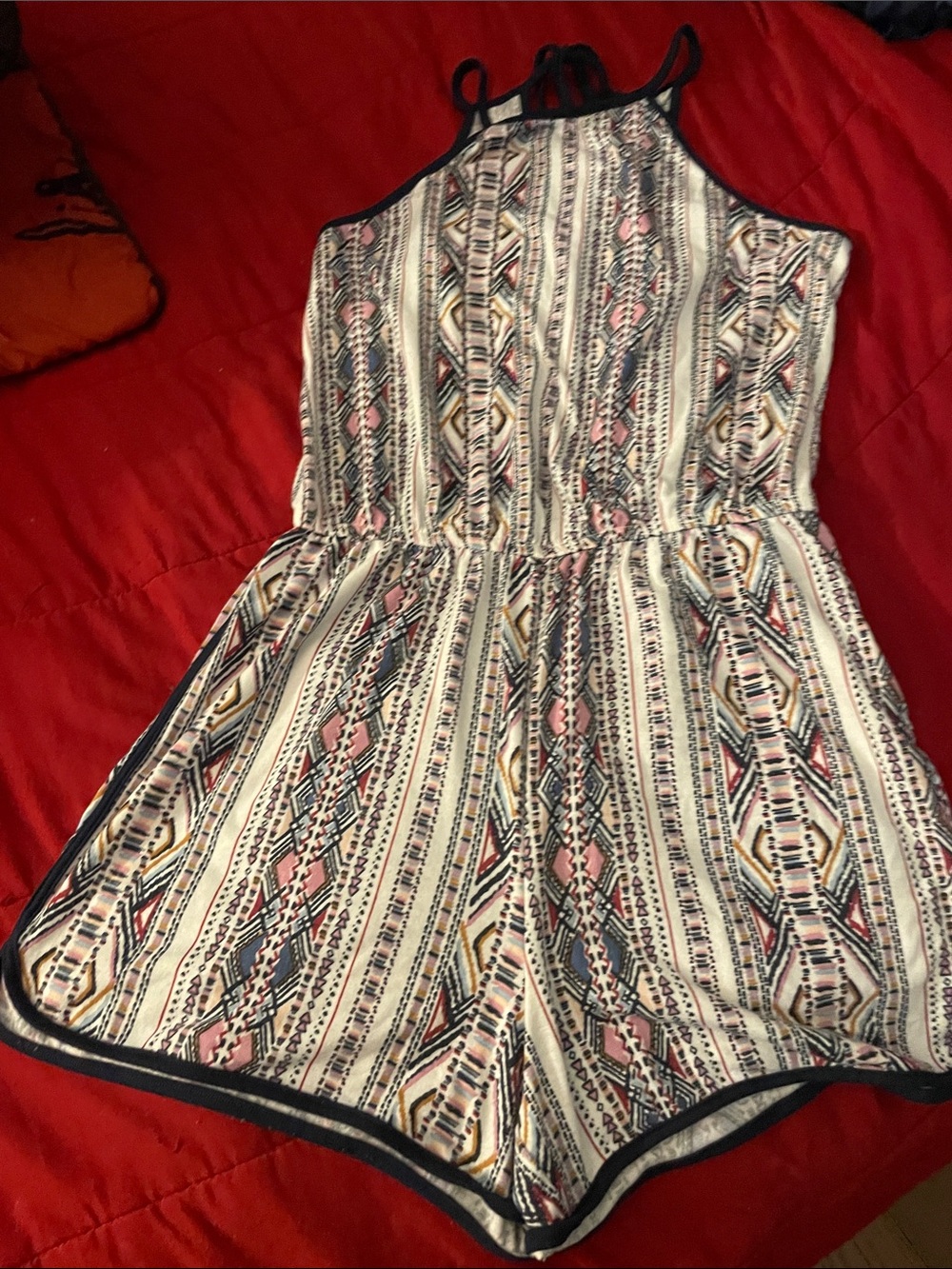 Joe Benbasset Cream Multicolor Printed Halter Romper